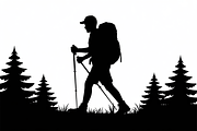 silhouette hiker climbing a mountain, an Illustration by Amazin_art (Thumbnail 17 of 17)