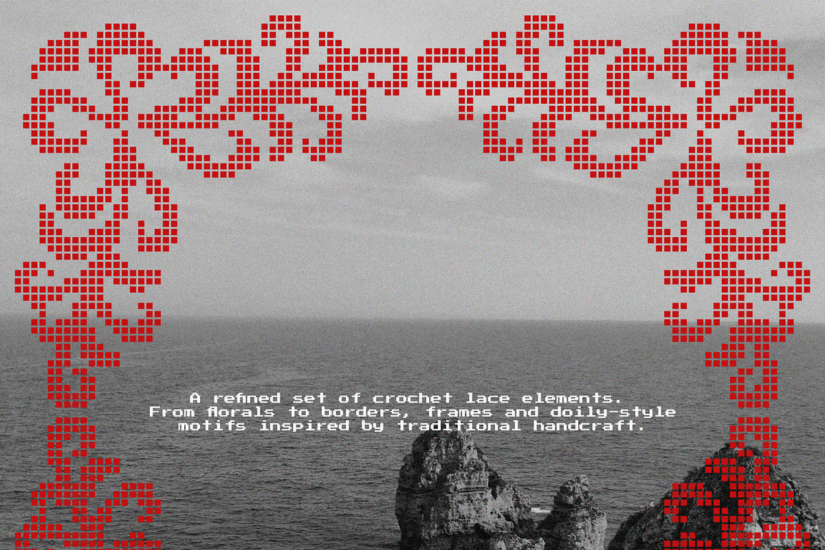 Vintage Vector Pixel Crochet Lace, an Object Graphic by AnMark (Photo 5 of 14)