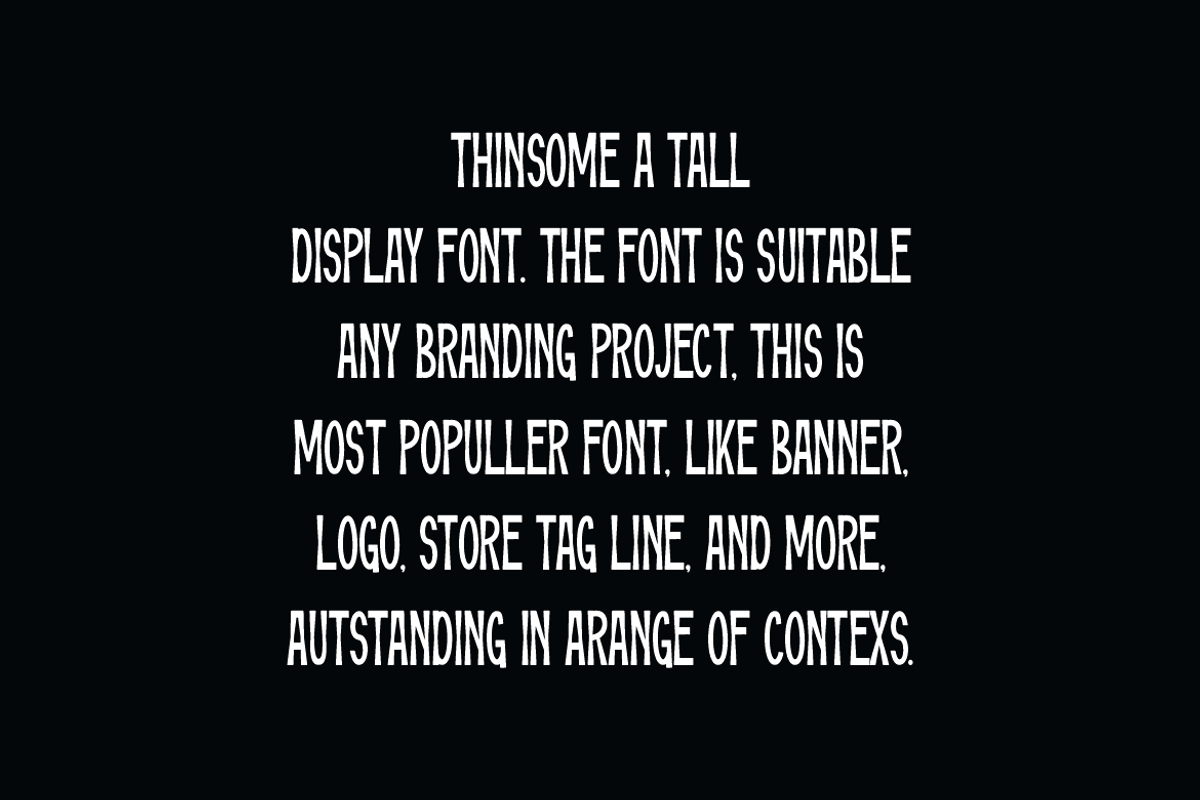 Thinsome - Thin & Tall Font, a Sans Serif Font by Iqsiart Studio (Photo 2 of 6)