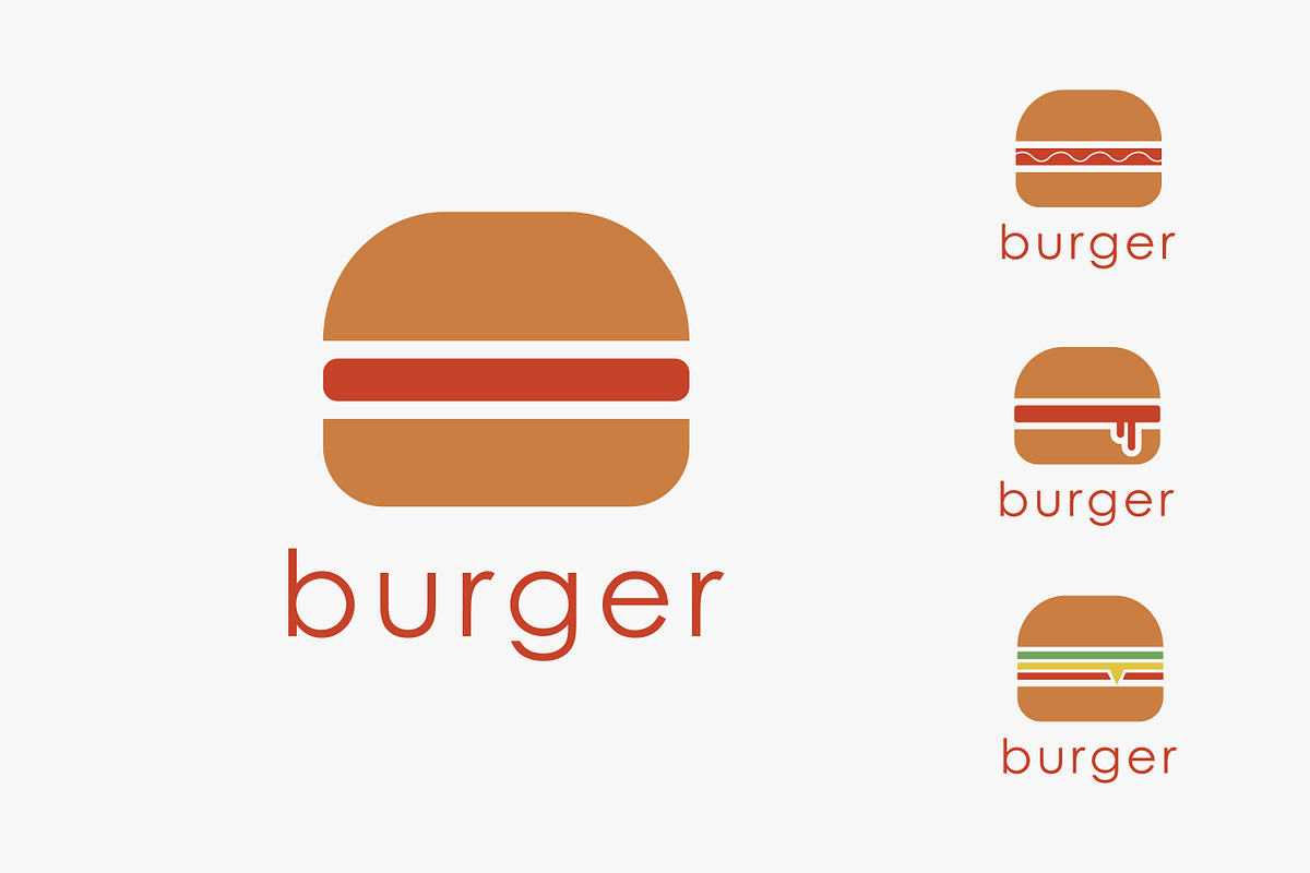 Set of Abstract burger logo, a Branding & Logo Template by DOMHOUZE