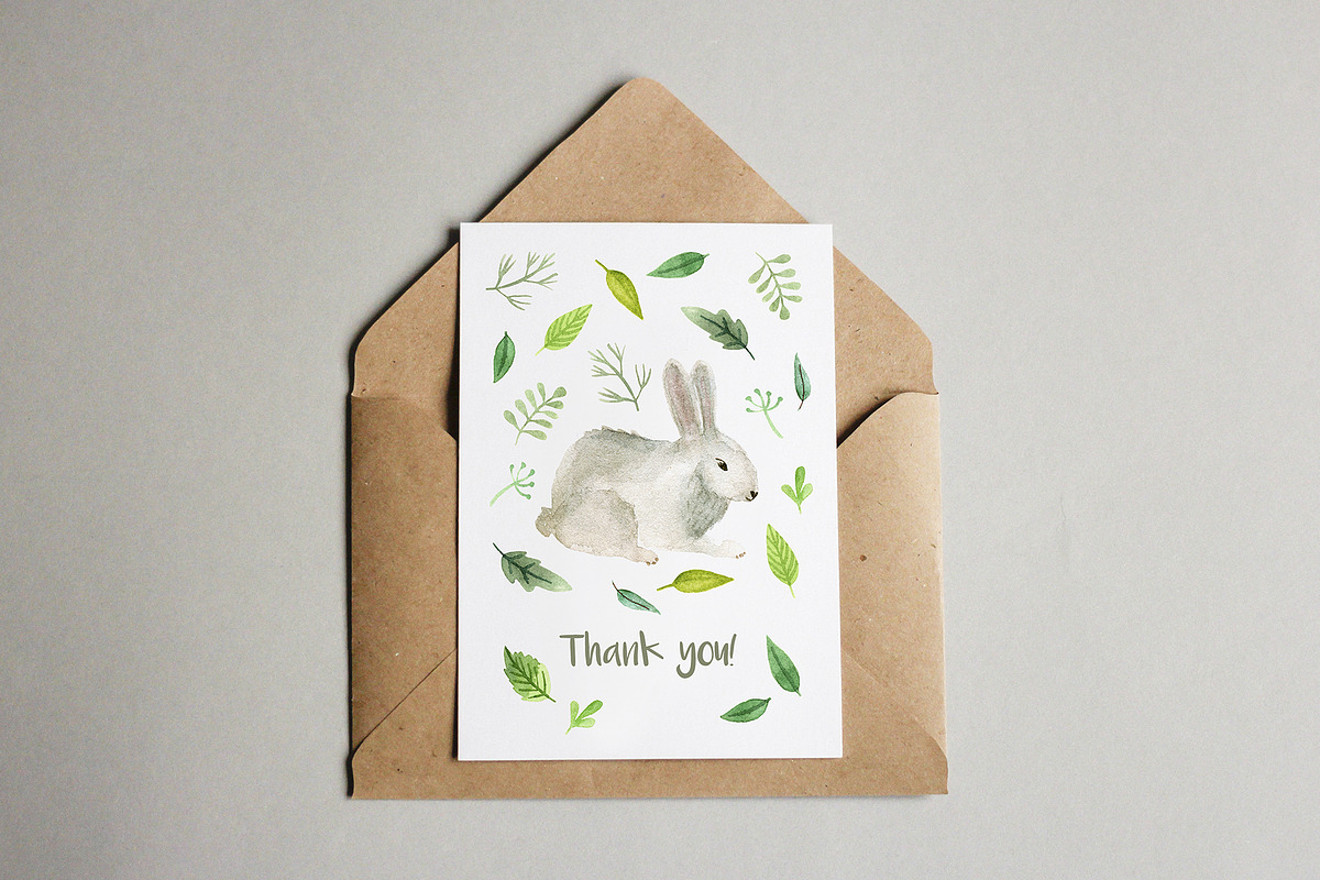 Woodland animals watercolor clipart, an Animal Illustration by alenaganzhela (Photo 11 of 11)