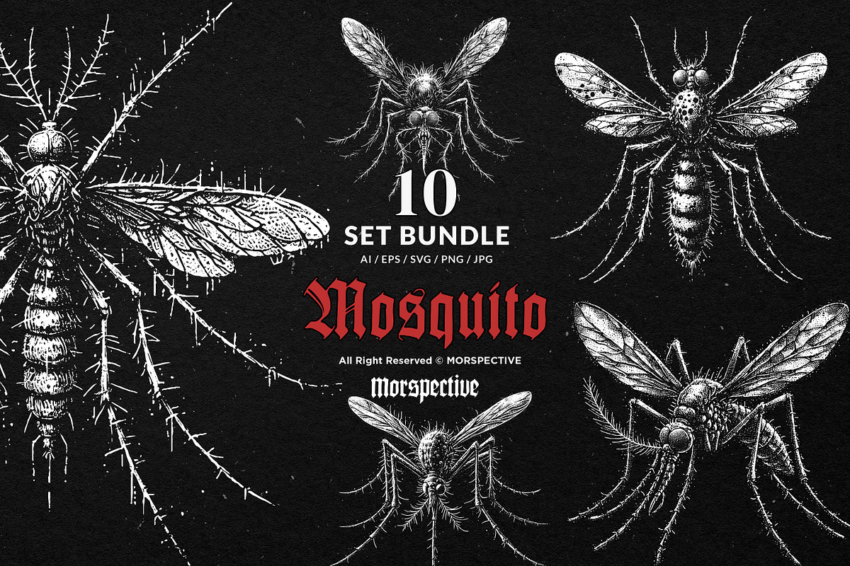 10 Bundle Dark Art Mosquito Insect, an Illustration by Morspective (Photo 1 of 7)