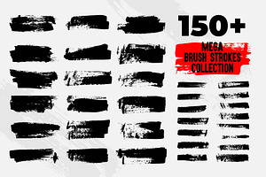 Set Of Mega Grunge Brush Strokes