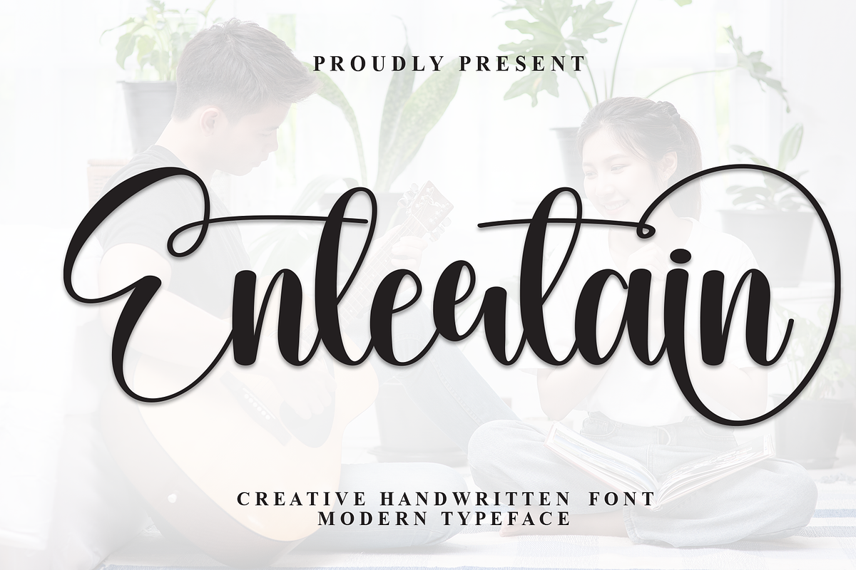 Entertain | Script Font, a Handwritten Font by Scratchones (Photo 1 of 9)