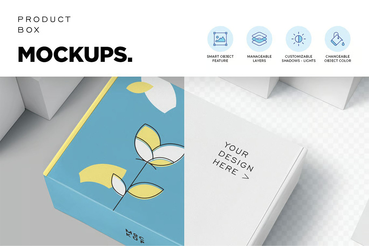 Product Box Mockups, a Packaging Mockup by megostudi0 (Photo 2 of 7)