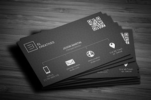 Metro Dark Business Card