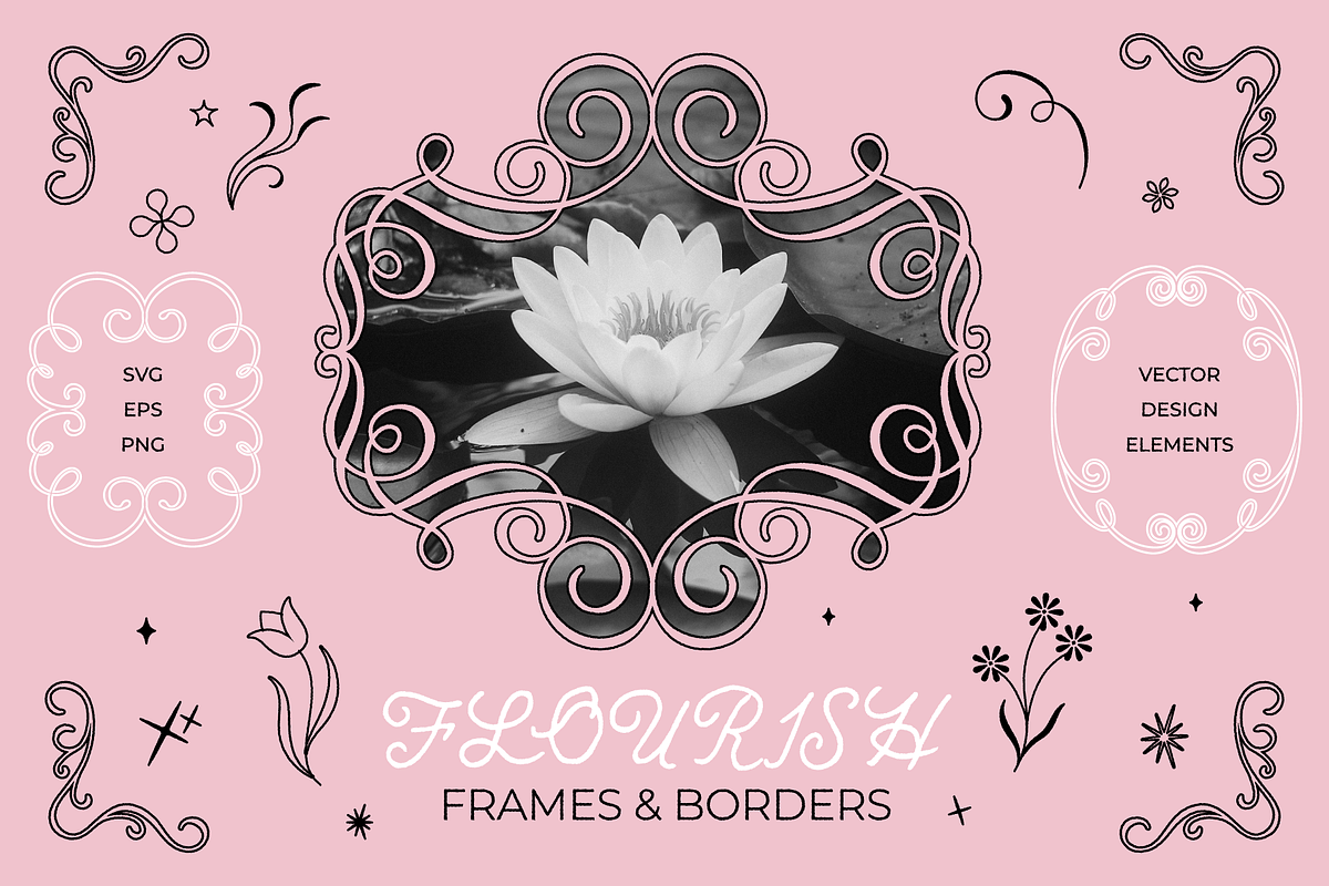 Curly Flourish Frames & Borders, an Object Graphic by venimo (Photo 1 of 15)