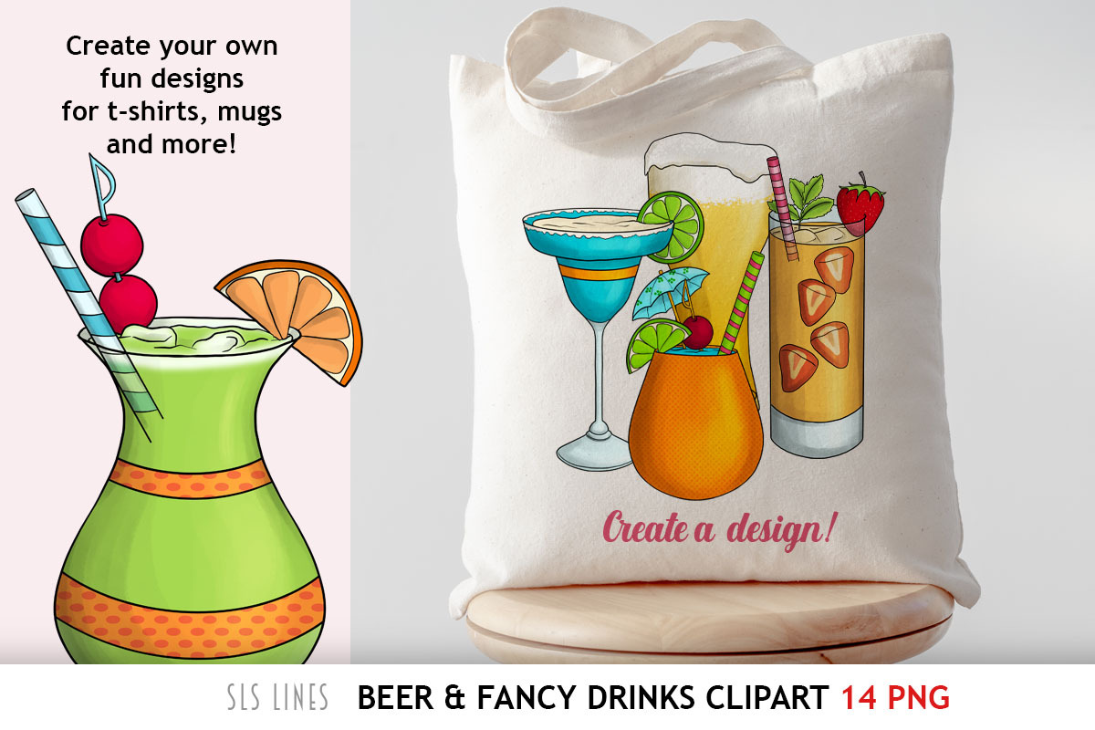 Beer & Fancy Drinks Clipart, a Food Illustration by SLS Lines (Photo 4 of 4)