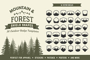 36 Mountain and Forest Shield Shapes, an Object Graphic by sivVector (Thumbnail 1 of 3)