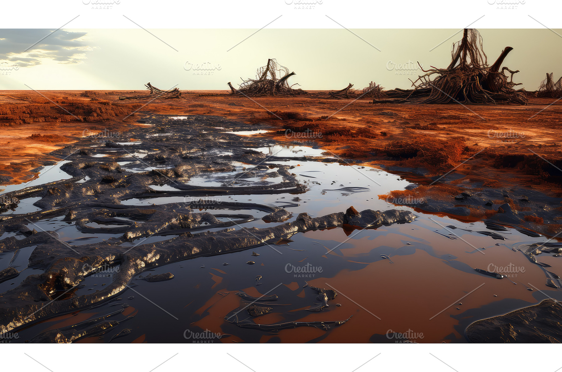 spill soil oil ai generated, a Nature Photo by pikepicture