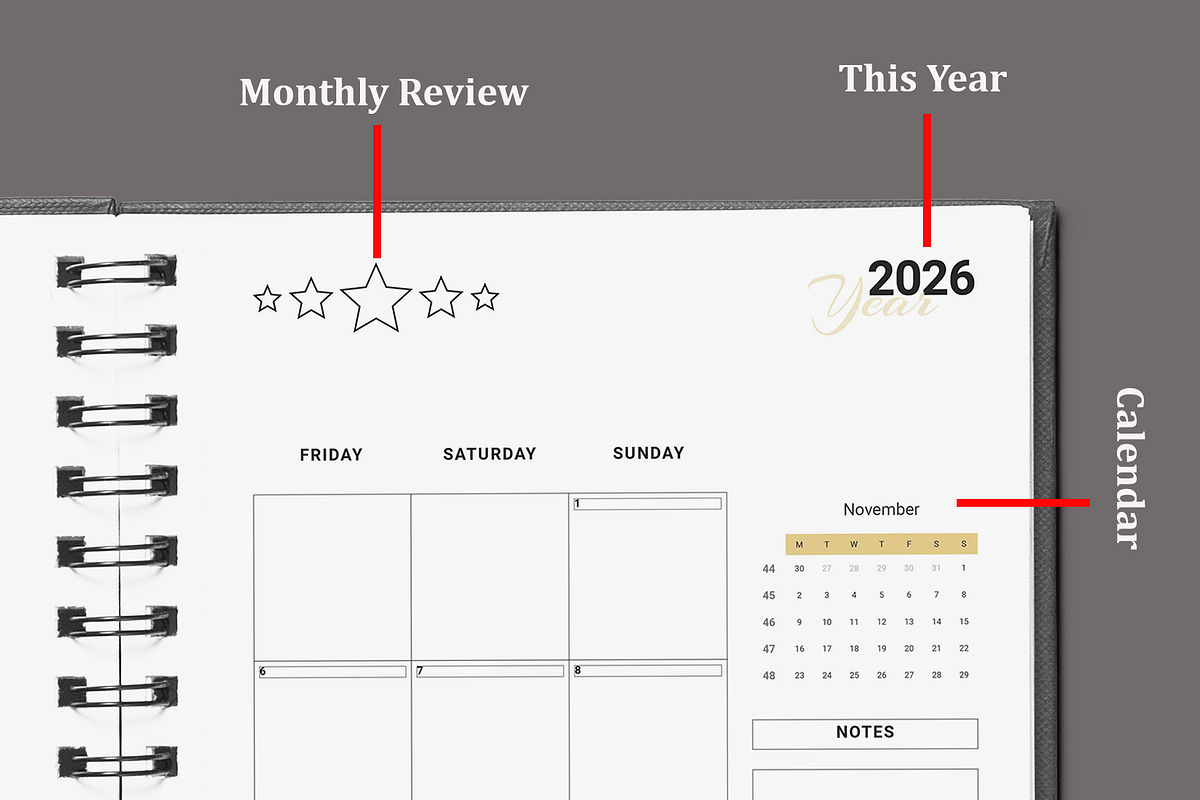 Ultimate Monthly Planner 2026-30, a Stationery Template by Design Zone (Photo 5 of 6)