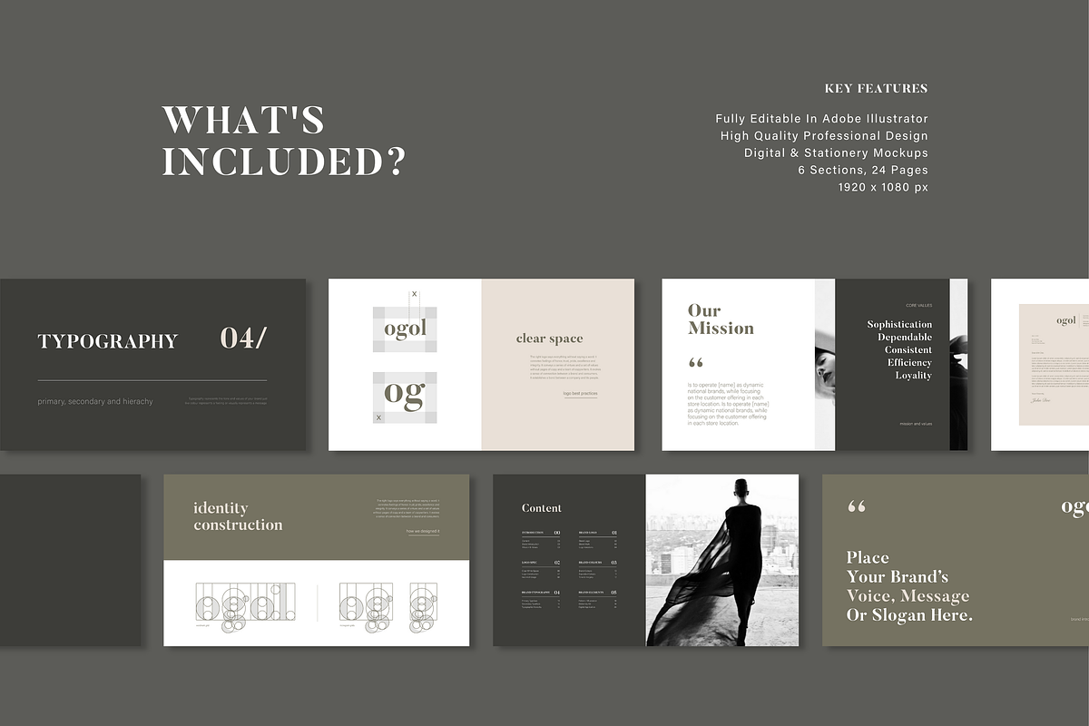 OGOL - Brand Guidelines Template, a Templates & Theme by Swyn.Studio (Photo 2 of 6)