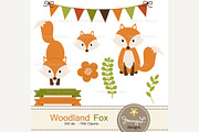 Fox Digital Paper and Clipart, a Pattern Graphic by JennyL Designs (Thumbnail 2 of 4)