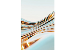 Abstract flowing golden and blue, an Illustration by Lermont51