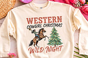 Western Cowgirl Christmas Horse PNG, a Seasonal Illustration by CrexoraLab (Thumbnail 3 of 4)