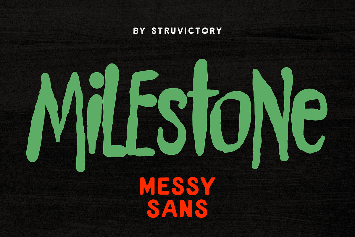 Milestone Handwritten Messy Sans, a Sans Serif Font by Struvictory.art (Photo 1 of 9)