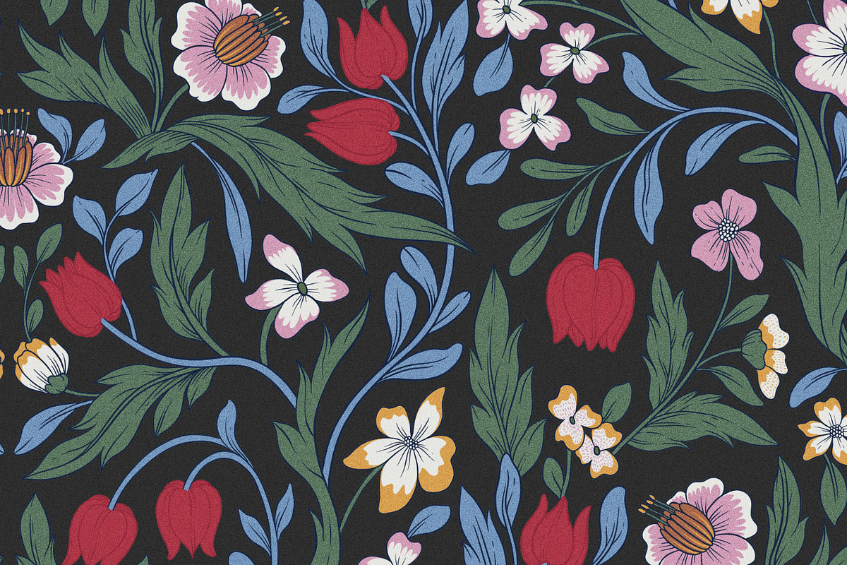 Elegant Botanical Floral Pattern, a Pattern Graphic by likorbut (Photo 9 of 11)