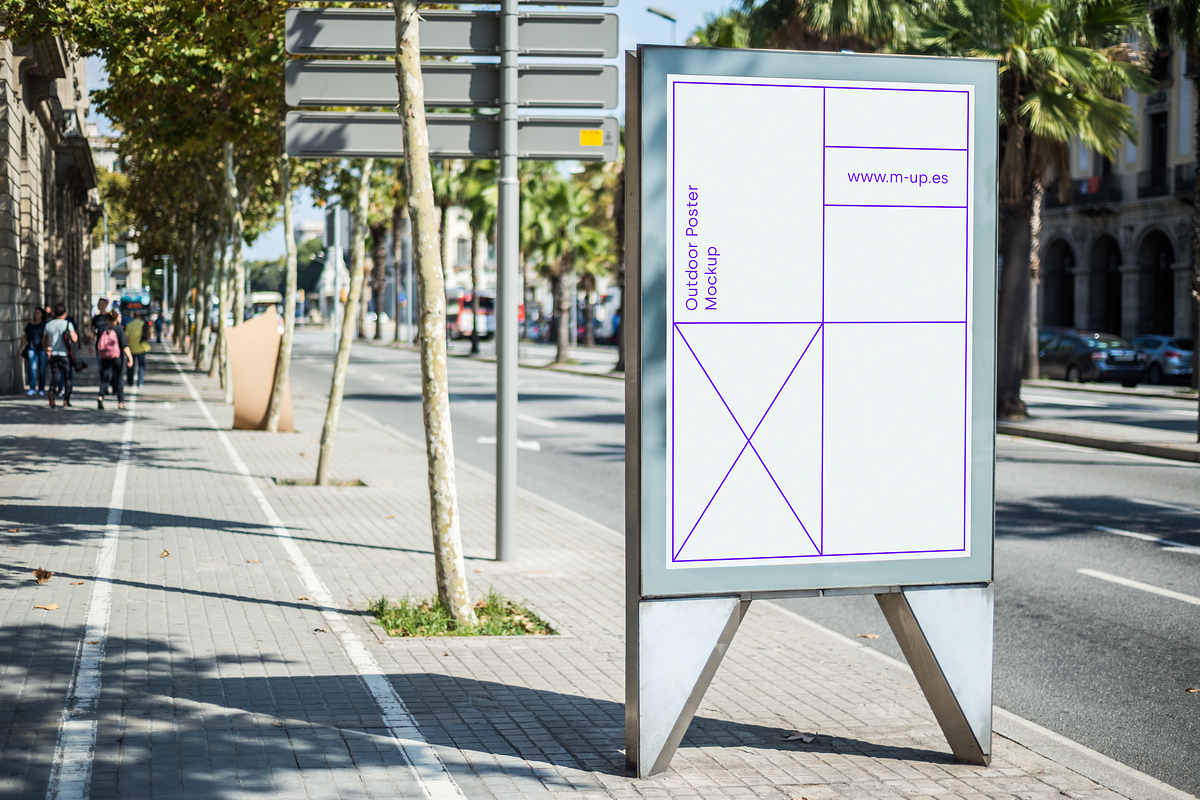 Barcelona City Street Poster Mockup, an Advertising Mockup by M-up (Photo 2 of 2)