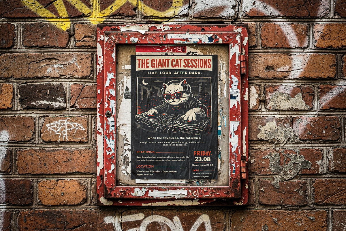 Urban Poster Mockup, a Product Mockup by Designer Dude (Photo 1 of 2)