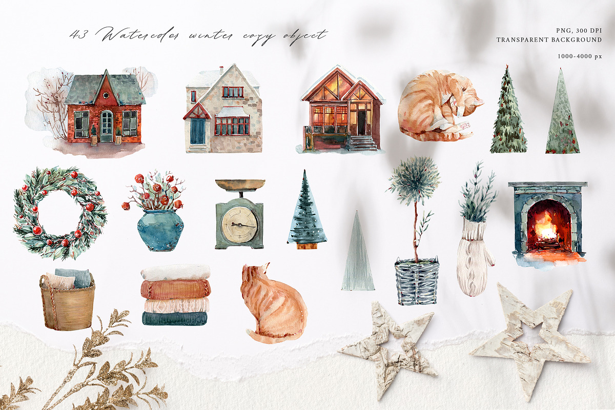 COZY&FROSTY Watercolor set, a Decorative Illustration by Lemaris (Photo 2 of 6)