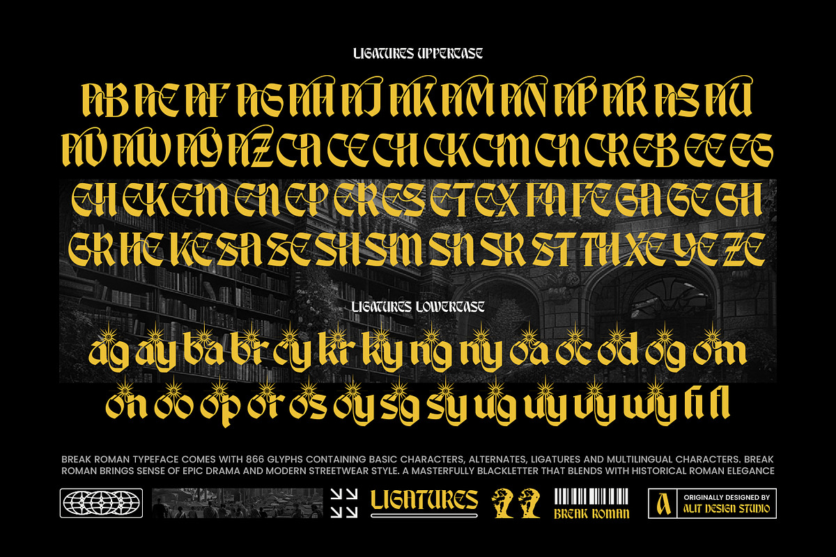 Break Roman Typeface, a Blackletter Font by alit design (Photo 15 of 17)