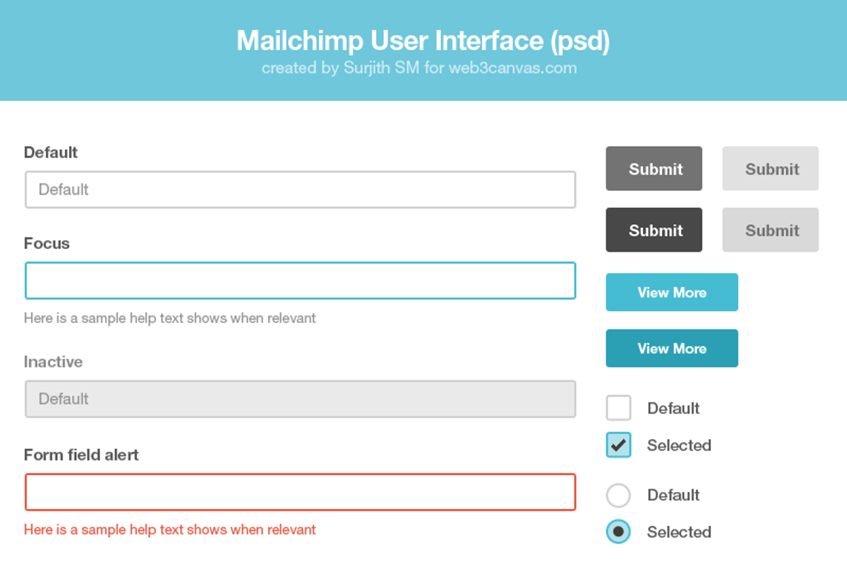Mailchimp Flat UI Kit, an UI Kit Template by Surjith SM