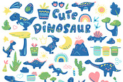 Cute Dinosaur Vector Clipart, an Animal Illustration by RabbitAndPencil (Thumbnail 2 of 10)