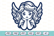 Peaceful Angel Vector Illustration, a Person Illustration by Ghagra (Thumbnail 1 of 3)