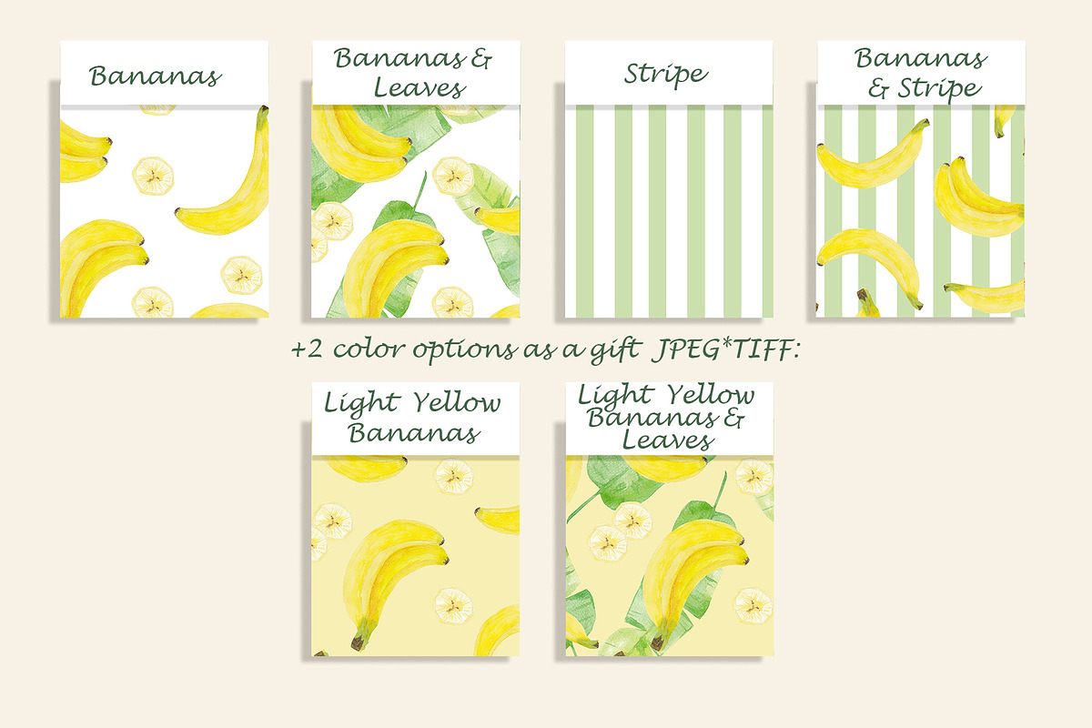 Watercolor Banana Seamless Pattern, a Pattern Graphic by Oksana Dovhopol Art (Photo 8 of 11)