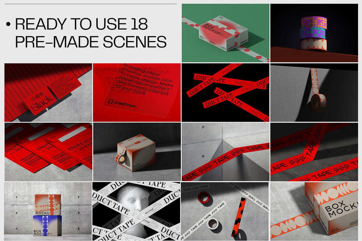 Duct tape & Box mockups, a Packaging Mockup by Creatoom (Photo 12 of 12)