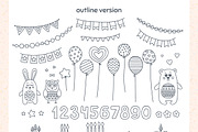 Happy Birthday! Clip Art Set, a Decorative Illustration by Fairy dreams (Thumbnail 3 of 9)