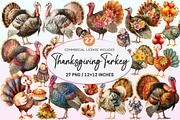 Thanksgiving Turkey Clipart, a Graphic by CitraGraphics (Thumbnail 1 of 4)