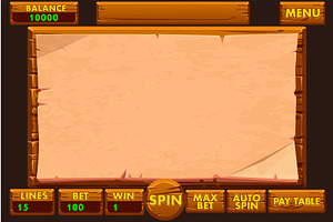 The wooden game user interface is, an UI Kit Template by BabySofja