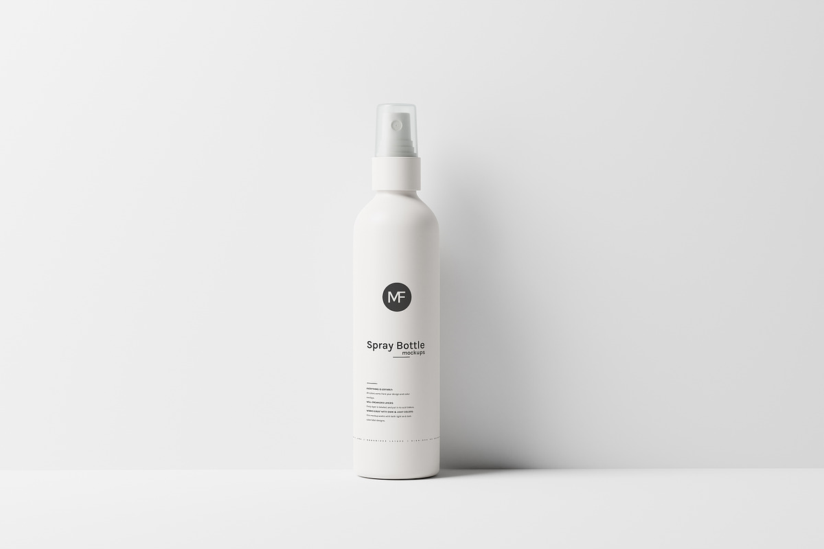 White Plastic Spray Bottle Mockups, a Packaging Mockup by MockupFree.Net (Photo 5 of 7)