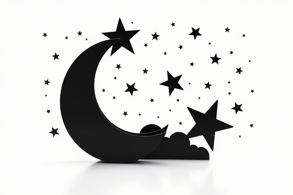 Crescent Moons and Star Silhouette, an Illustration by Amazin_art (Photo 13 of 31)