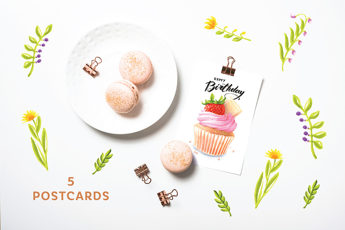 Cakes set, an Illustration by Maria Shishcova (Photo 2 of 10)