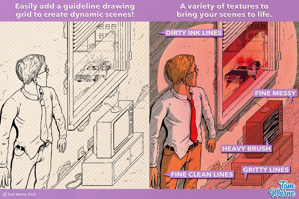Shading Lines Affinity Brushpack, a Brush Add-On by TomWarne (Photo 15 of 25)