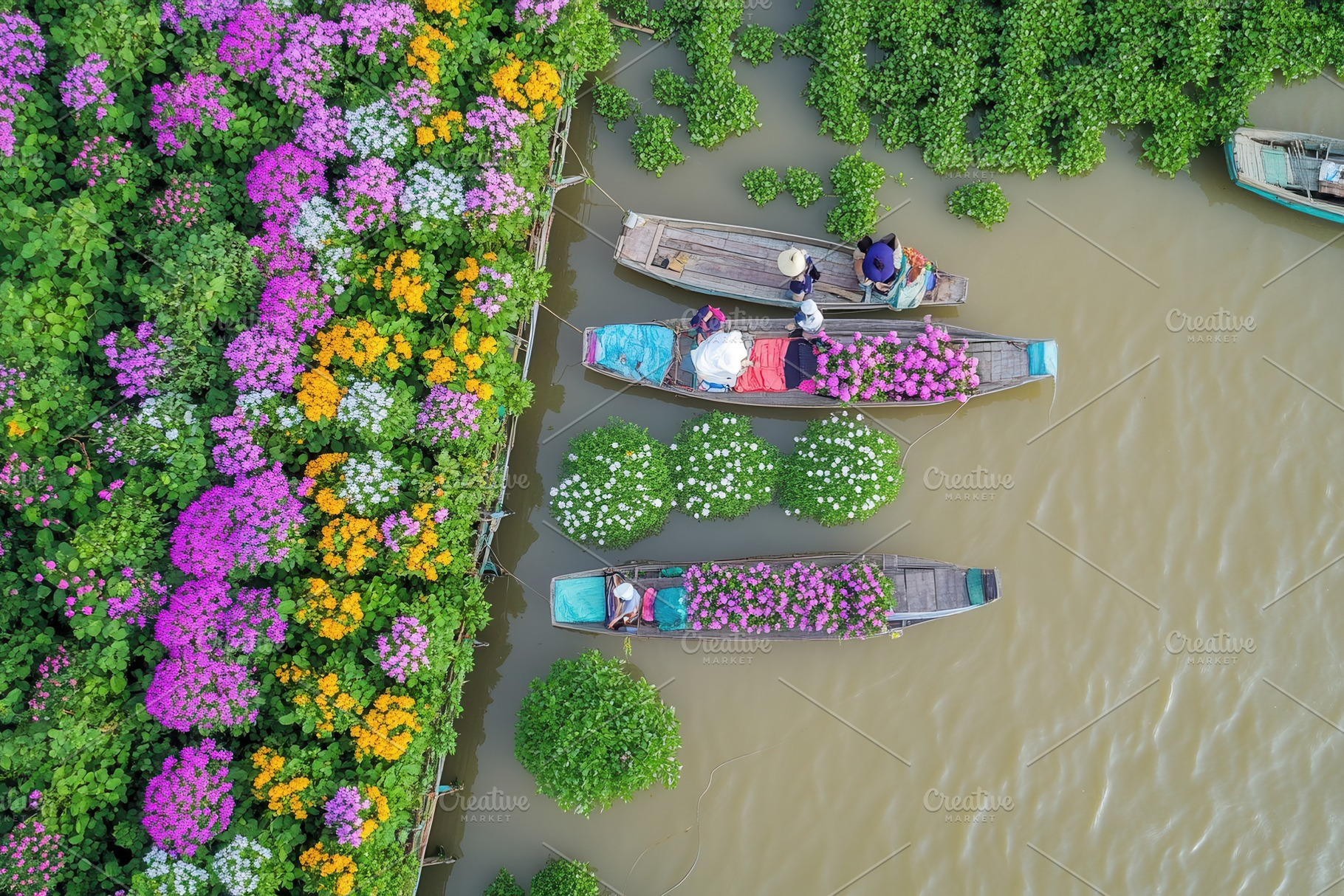 Aerial view of Sa Dec garden, a Photo by Pavel_design