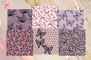 6 Purple Butterfly Pattern Packs