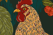 Sunflowers Cranberries and Hen, a Pattern Graphic by NayaChu (Thumbnail 3 of 9)
