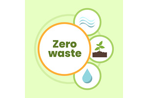 Zero waste initiative highlights, an Illustration by okskukuruza