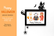 Cute animal Halloween clipart, an Animal Illustration by Watercolor Nastasia Art (Thumbnail 4 of 7)