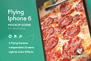 Mockup Iphone 6 Flying Scene Black, an Android Mockup by Pizza Pixel (Thumbnail 2 of 5)