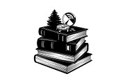 Vintage Book Stack Adventure Bundle, an Illustration by Designs_River (Thumbnail 14 of 31)