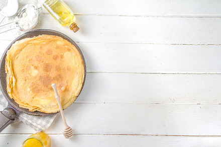Crepes pancakes with berries, a Background Photo by Rimma