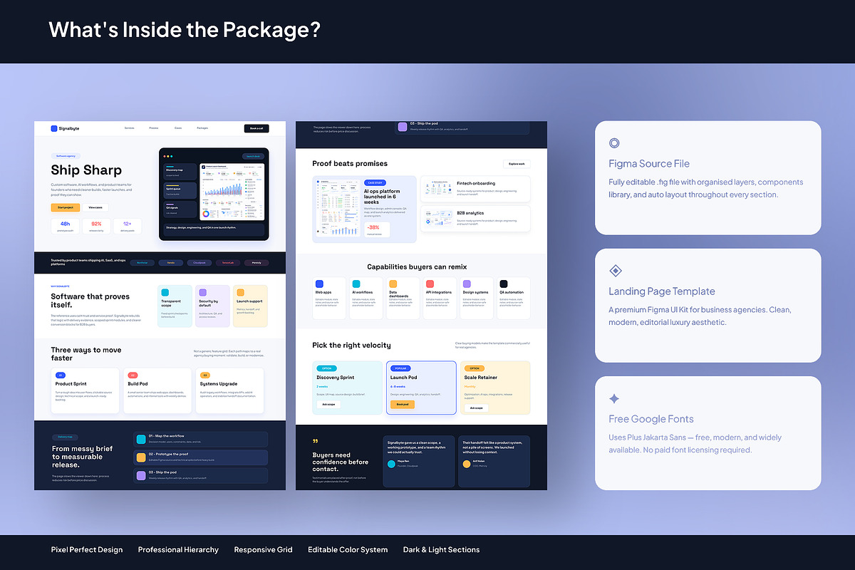 Software Agency SaaS Landing Page, an UI Kit Template by Pitchlook.Studio (Photo 3 of 3)
