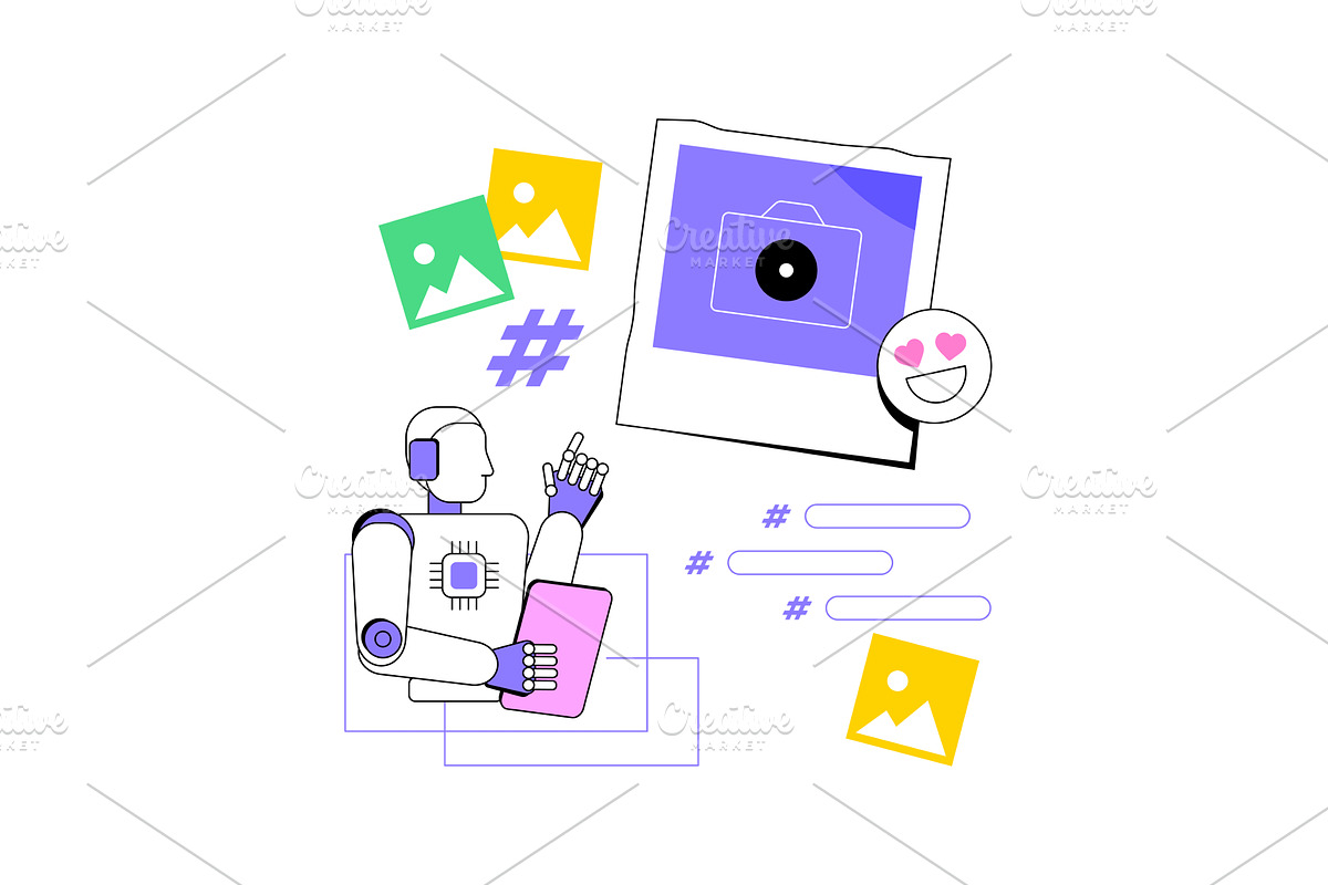 AI-Powered Hashtag Suggestions, a Technology Illustration by Visual Generation