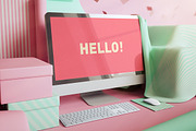 5 Colorful MockUp Workplace, a Mac Mockup by As Good As Possible (Thumbnail 1 of 5)