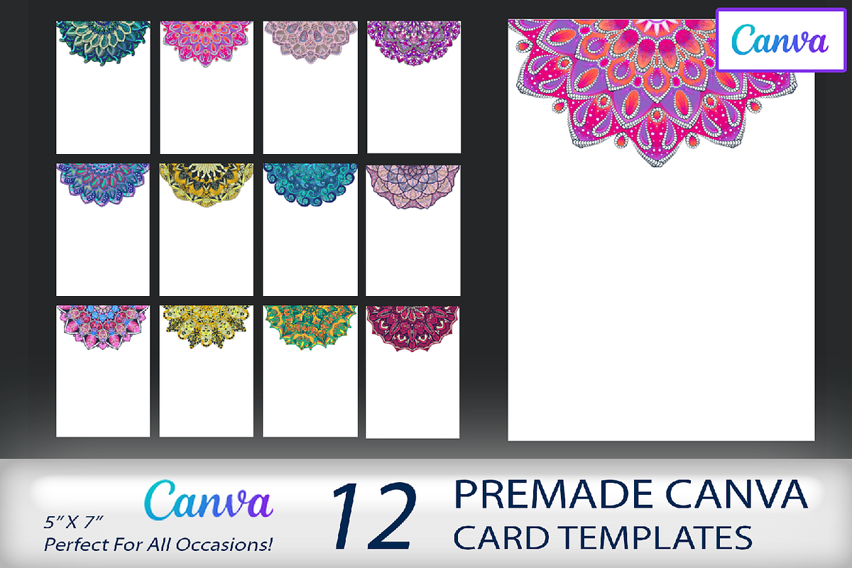 Mandala Card CANVA Template Set, a Templates & Theme by Vibrant Design Shop (Photo 1 of 8)