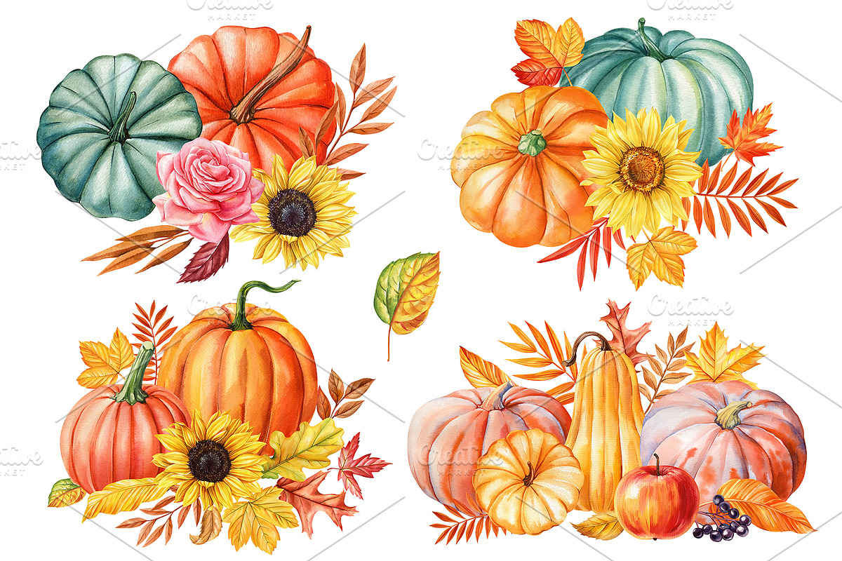 Harvest Thanksgiving fall clipart, a Decorative Illustration by Hanna Hryharenka (Photo 16 of 20)